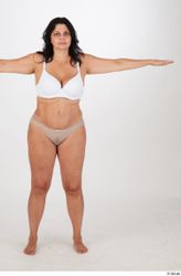 Whole Body Woman T poses Chubby Street photo references